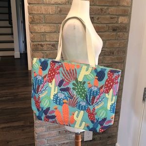 Multi-Color Cactus Beach Tote Travel Bag